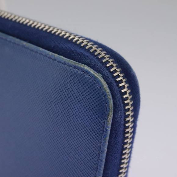 PRADA Long Wallet Leather Blue Auth 104465 - Picture 15 of 16